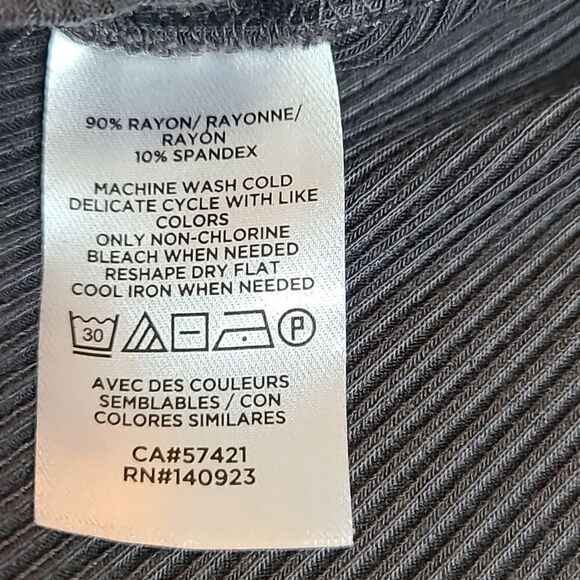 Lou & Grey ribbed button cropped short sleeve shirt size L EUC - Picture 6 of 6